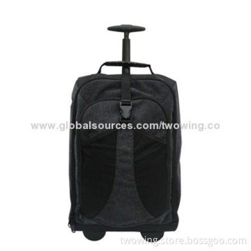 Travel trolley bag with special trolley system, nylon fabric
